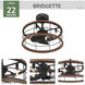 Bridgette Fandelier 22 inch Matte Black Ceiling Fan