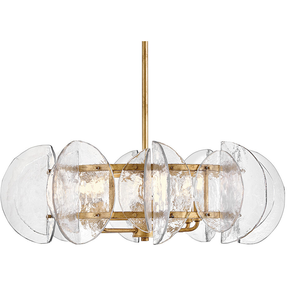 Seraphina 6 Light 28.25 inch Distressed Brass Chandelier Ceiling Light