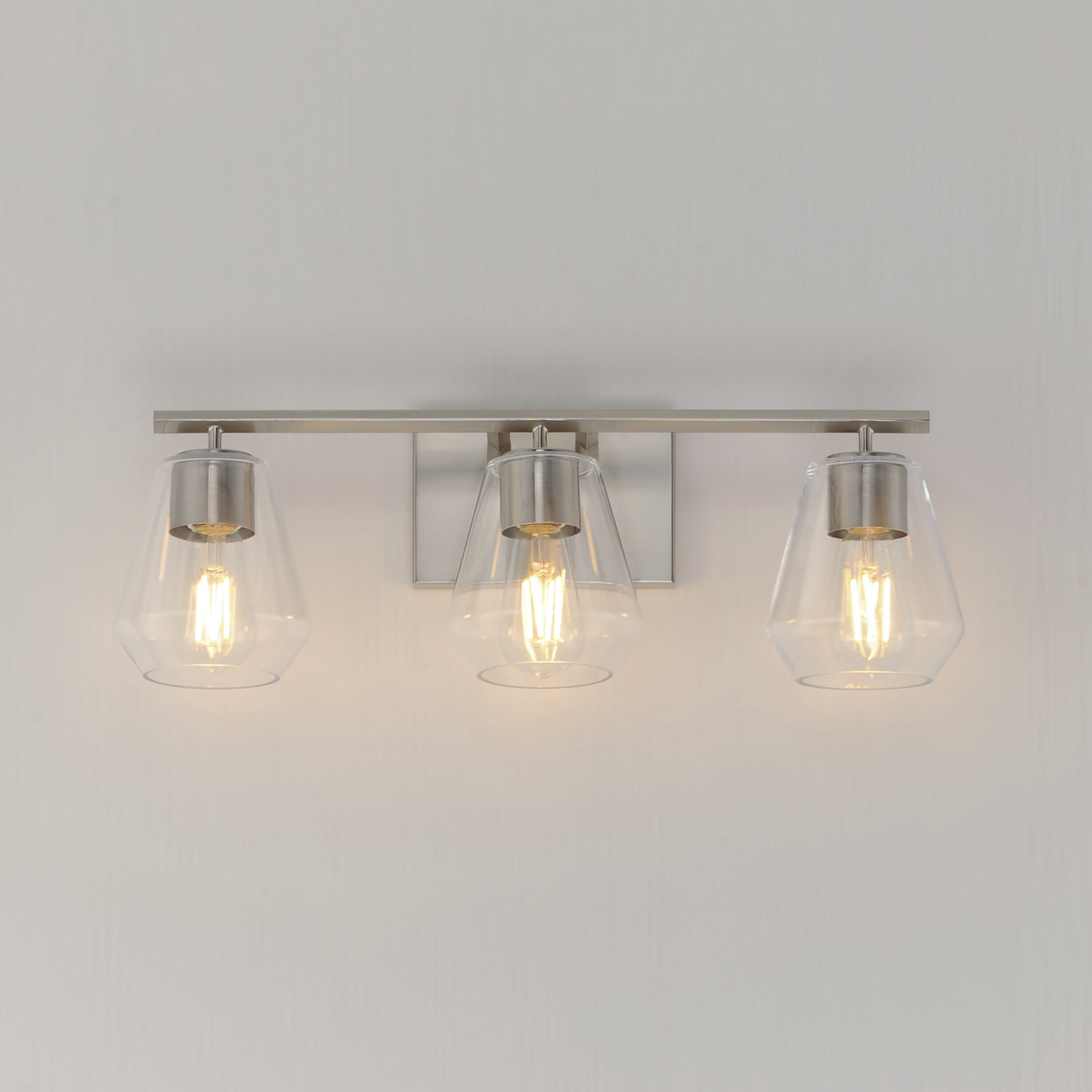 Geode 3 Light 22.5 inch Satin Nickel Bath Vanity Light Wall Light