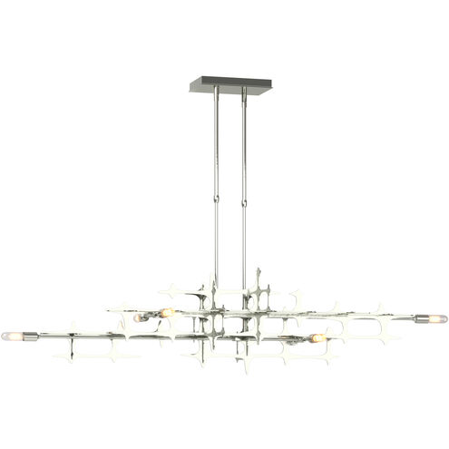 Grid 6 Light 17 inch Sterling Pendant Ceiling Light