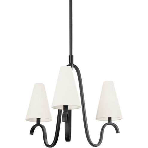 Melor 3 Light 26.75 inch Forged Iron Chandelier Ceiling Light