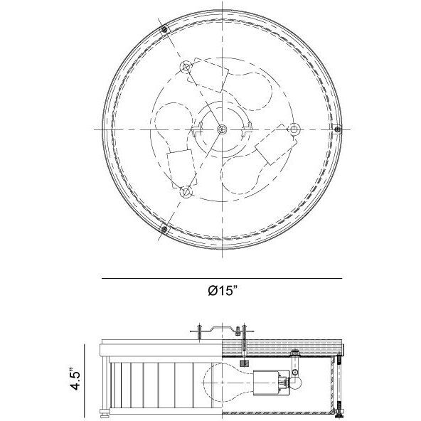 Caisse Claire 3 Light 15 inch Matte Black Flush Mount Ceiling Light