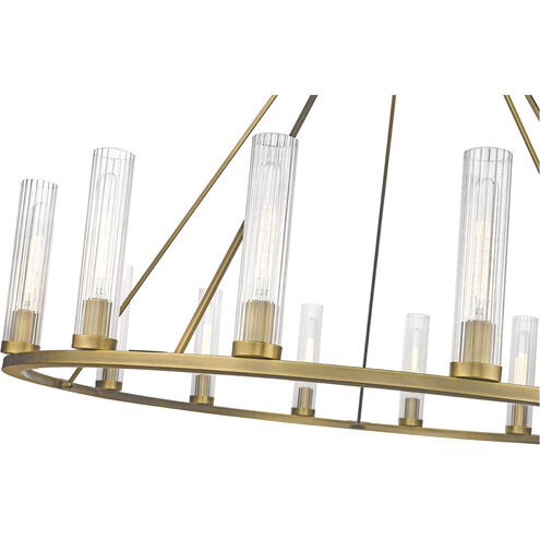 Beau 15 Light 60 inch Rubbed Brass Chandelier Ceiling Light 