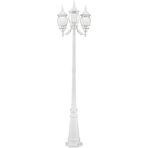 Frontenac 3 Light 84 inch Textured White Outdoor Post Light