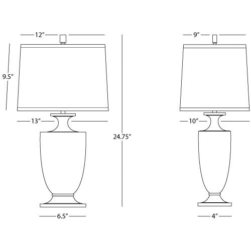 Artemis 25 inch 150 watt Clear Lead Crystal with Silver Plate Table Lamp Portable Light in Cafe Dupioni