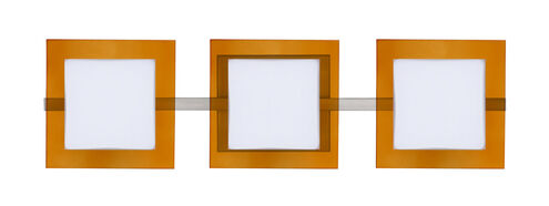 Alex LED 23 inch Satin Nickel Vanity Wall Light in Opal/Armagnac Glass
