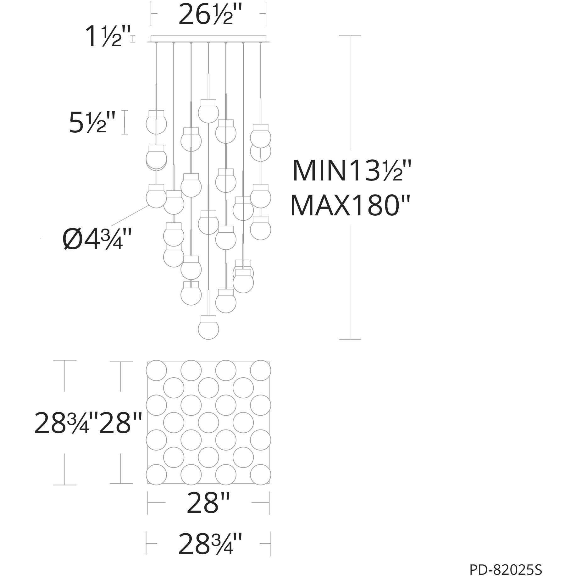 Double Bubble 25 Light 28 inch Aged Brass Multi-Light Pendant Ceiling Light