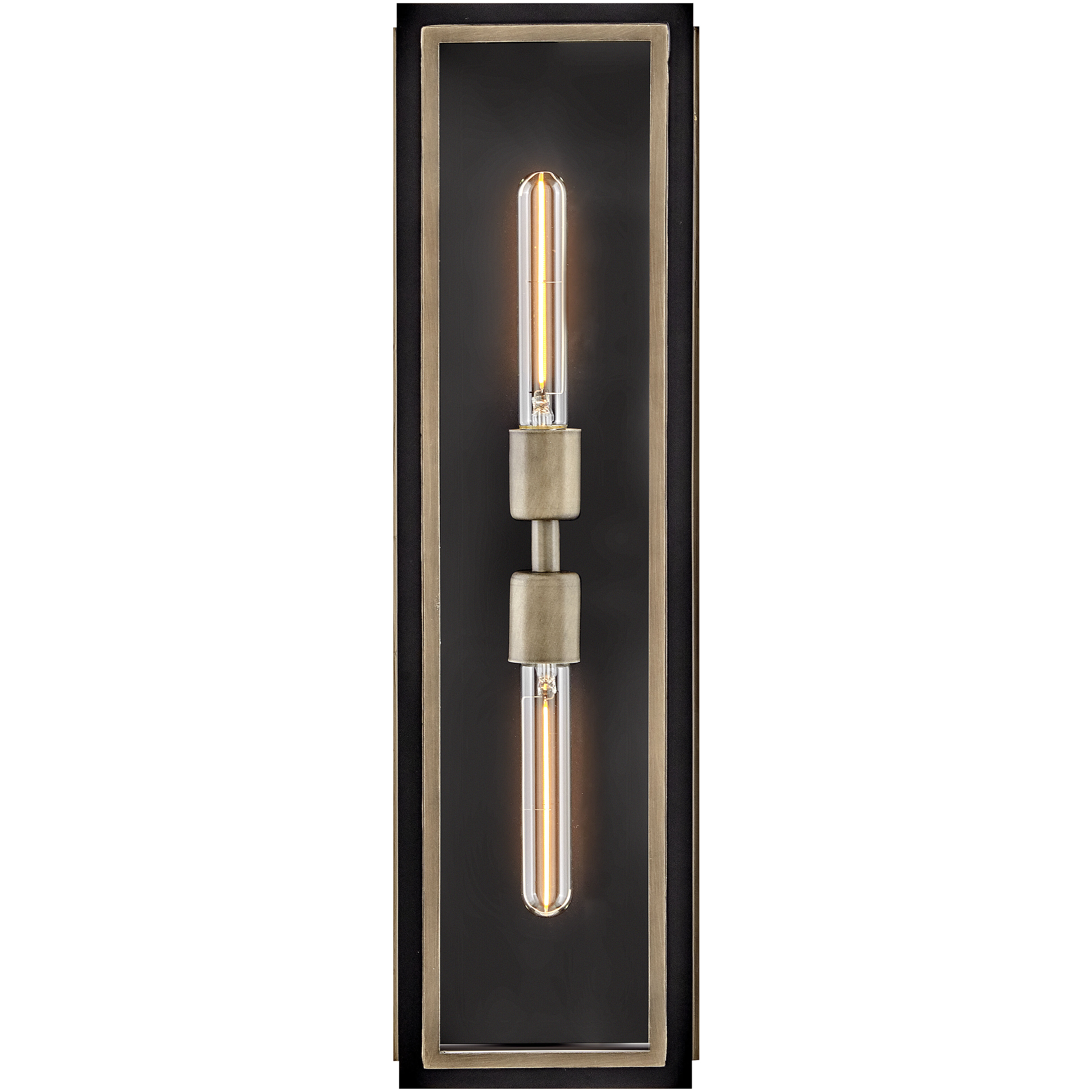 Shaw 2 Light 24 inch Black with Burnished Bronze Outdoor Wall Mount