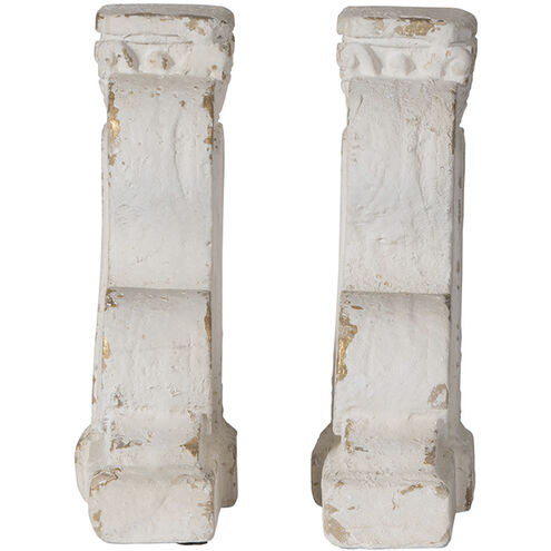 Anita 16.1 X 3.1 inch Distressed White Book Ends, Set of 2