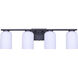 Bram 4 Light 29 inch Matte Black Vanity Fixture Wall Light