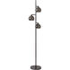 Triplet 67 inch 14 watt Black Nickel Iron Floor Lamp Portable Light
