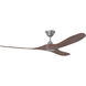 Maverick 60 inch Brushed Steel with Dark Walnut Blades Ceiling Fan