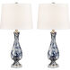 Cordelia Sound 30 inch 150.00 watt Blue with Clear and Polished Nickel Table Lamp Portable Light, Set of 2