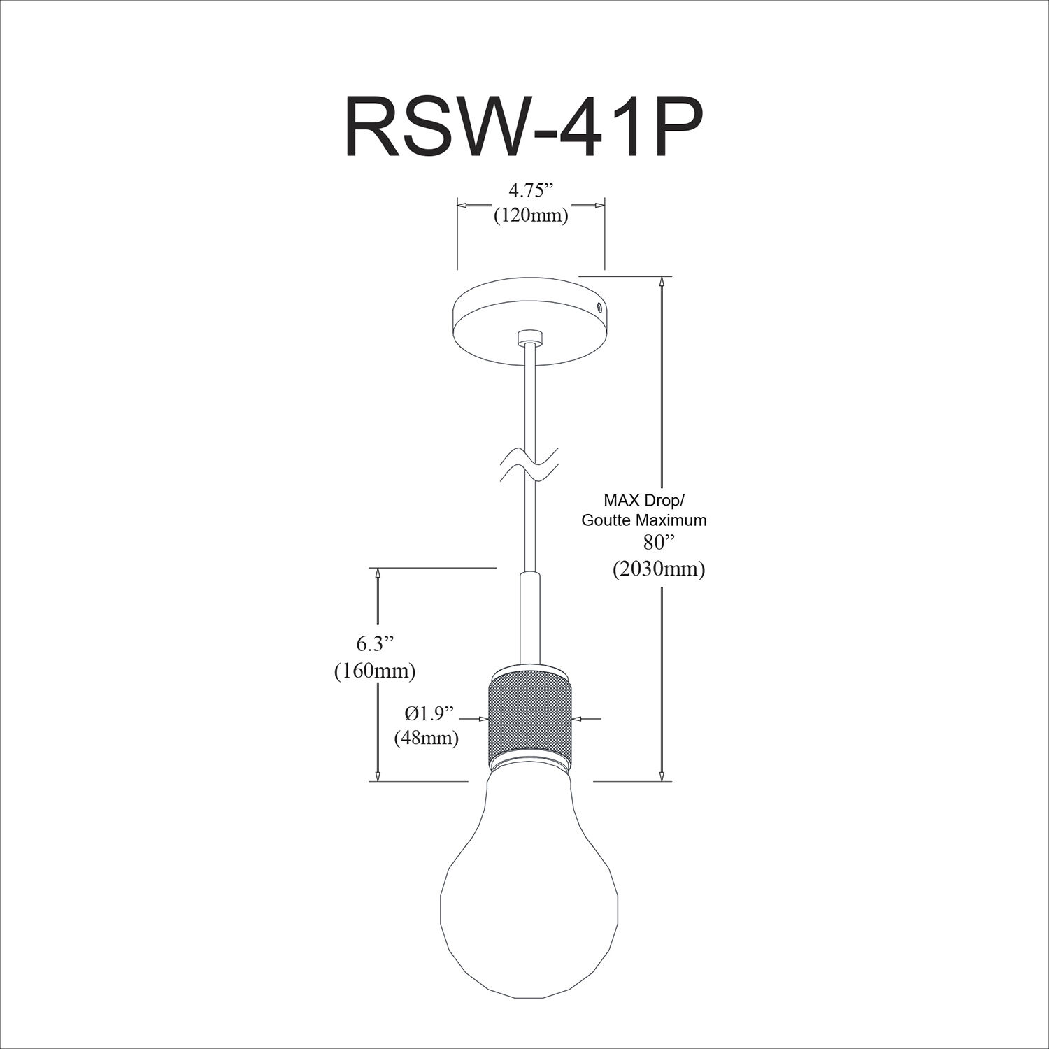 Roswell 1 Light 2 inch Matte Black Pendant Ceiling Light