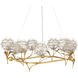 Dandelion 9 Light 38.5 inch Silver and Contemporary Gold Leaf Chandelier Ceiling Light