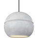Radiance Collection 1 Light 12 inch Matte Black and Concrete and Black Pendant Ceiling Light