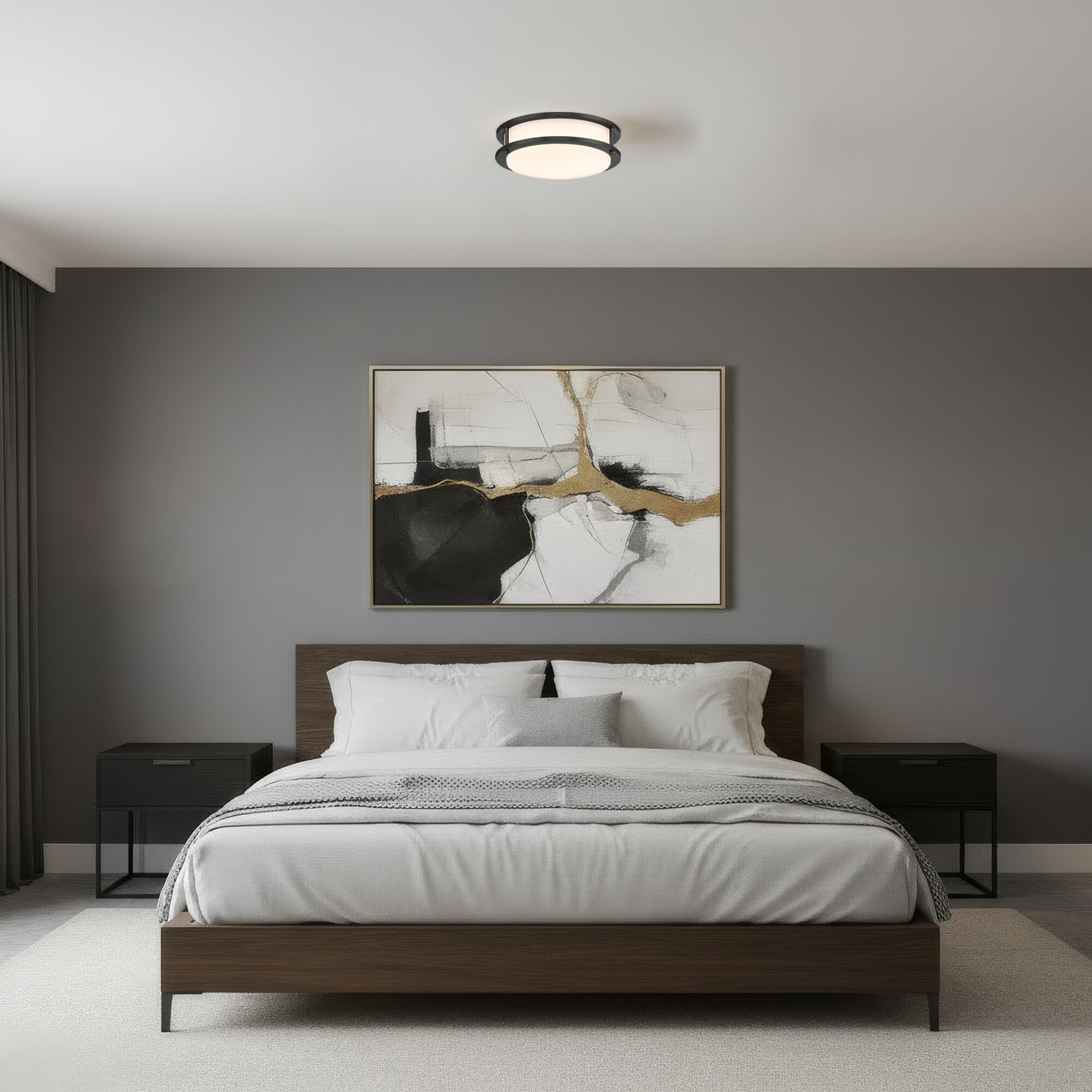 DC Series 1 Light 10.31 inch Matte Black Flush Mount Ceiling Light