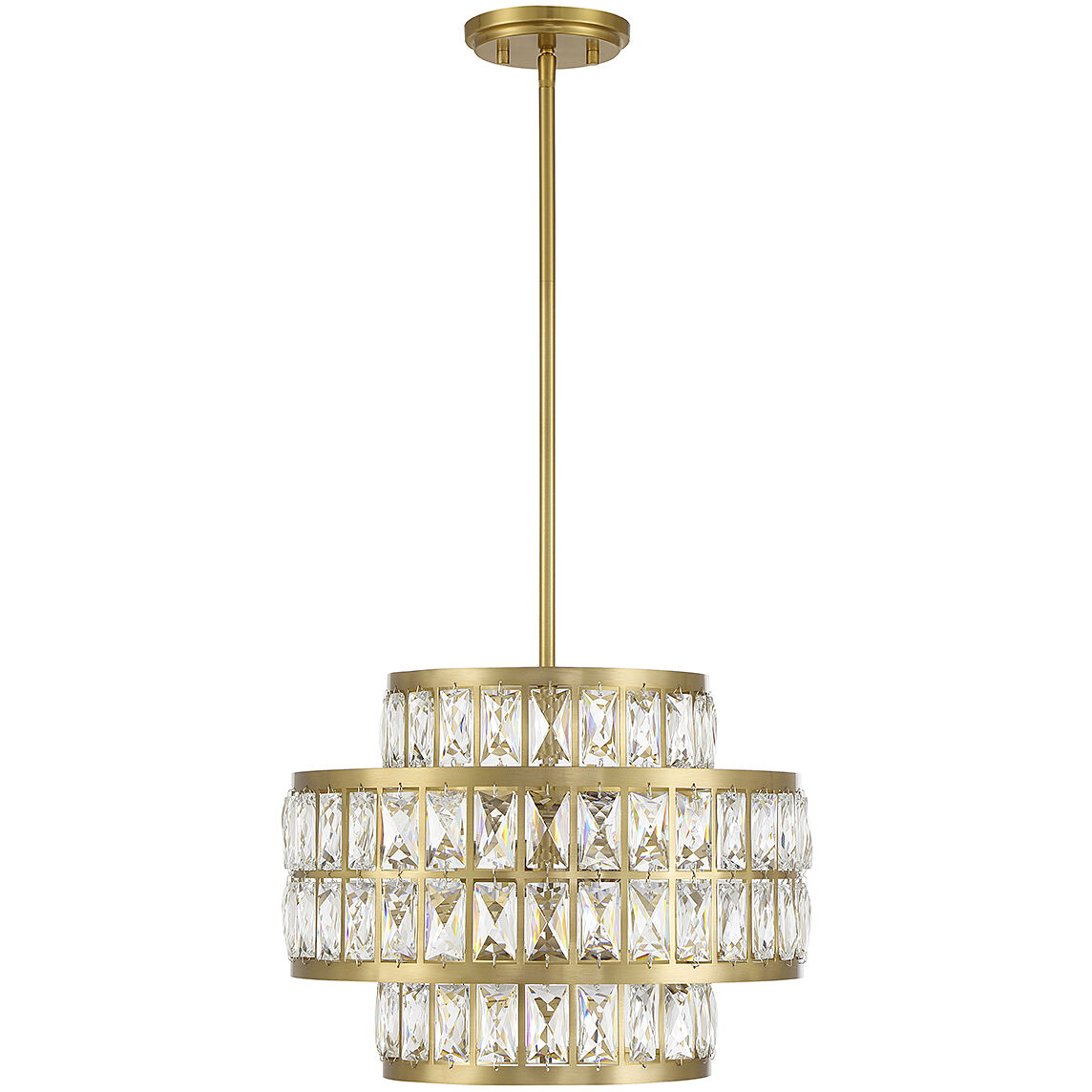 Renzo 3 Light 16 inch Warm Brass Pendant Ceiling Light