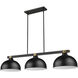 Bronte 3 Light 51.75 inch Matte Black and Rubbed Brass Billiard Light Ceiling Light