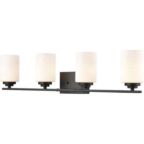 Durham 4 Light 31.13 inch Matte Black Bathroom Vanity Light Wall Light