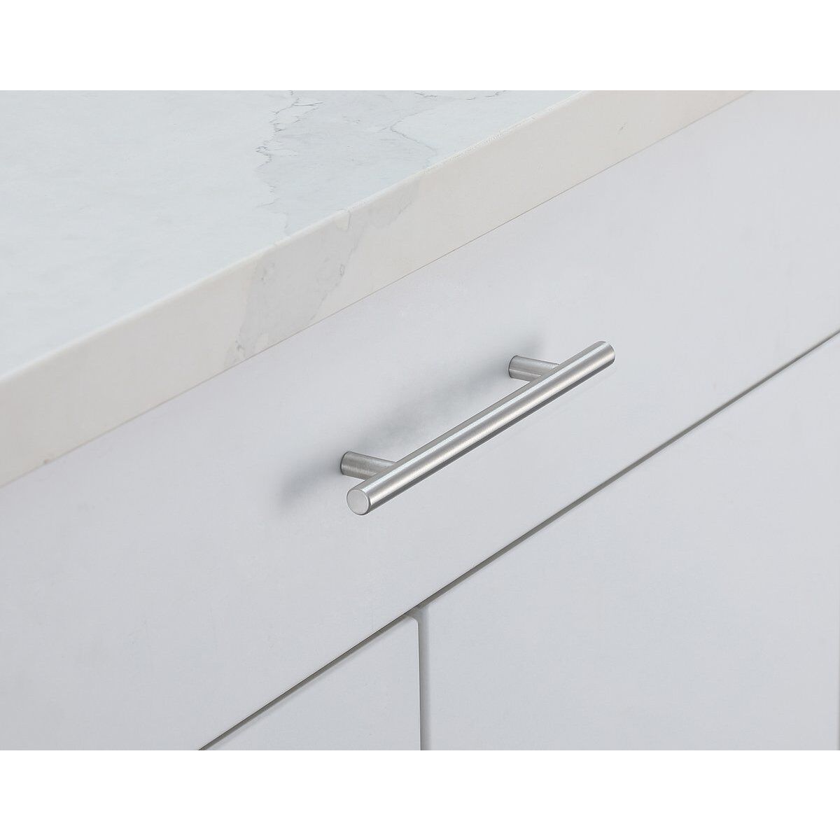 Quinn Brushed Nickel Hardware Drawer Pull in 5in Center to Center Bar, Set of 10