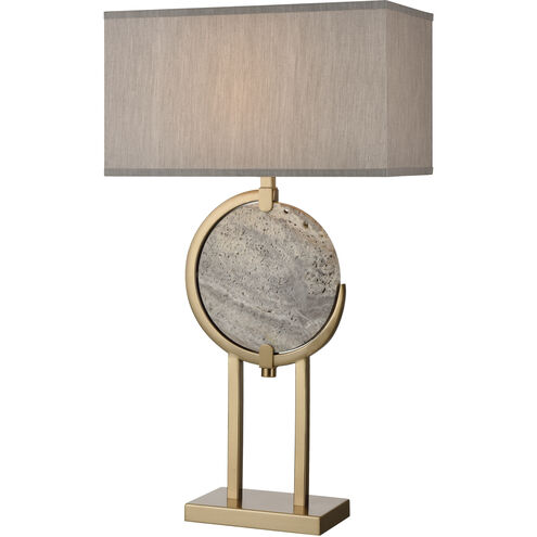 Arabah 32 inch 150 watt Gray Marble with Cafe Bronze Table Lamp Portable Light