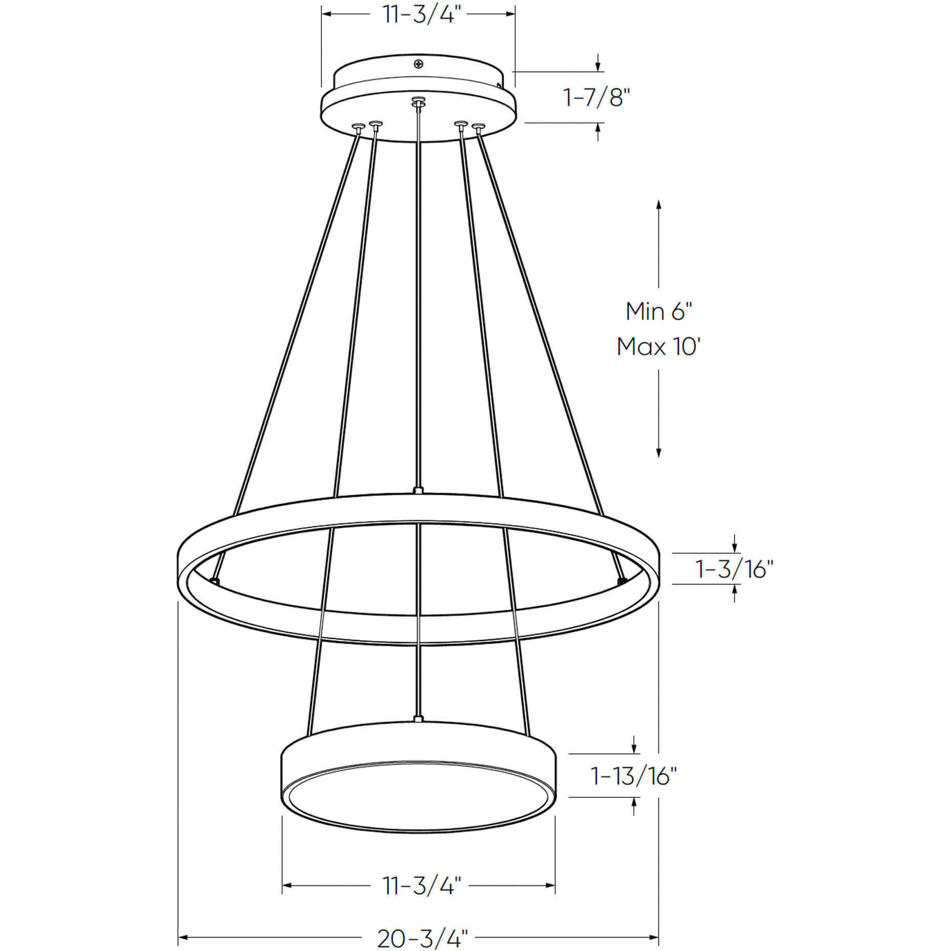 Drop 1 Light 20.75 inch Black Pendant Ceiling Light