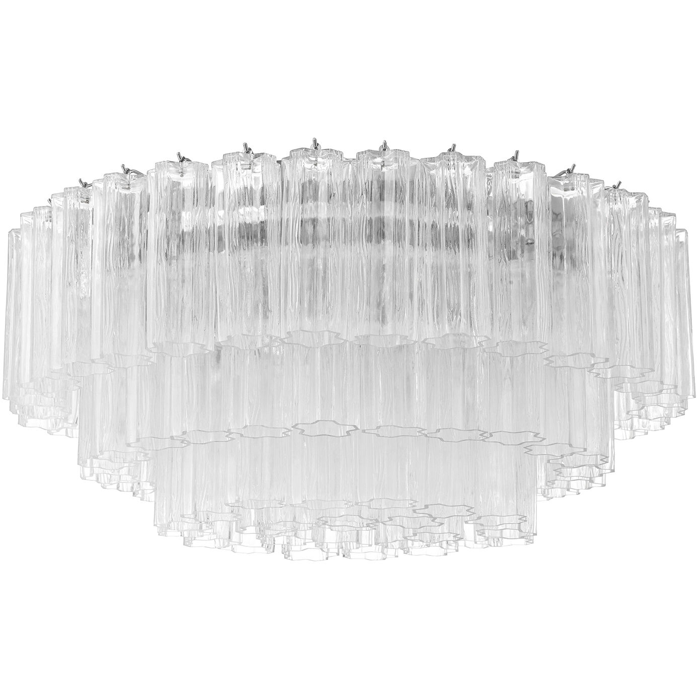 Addis 16 Light 32 inch Polished Chrome Flush Ceiling Light in Tronchi Glass Clear