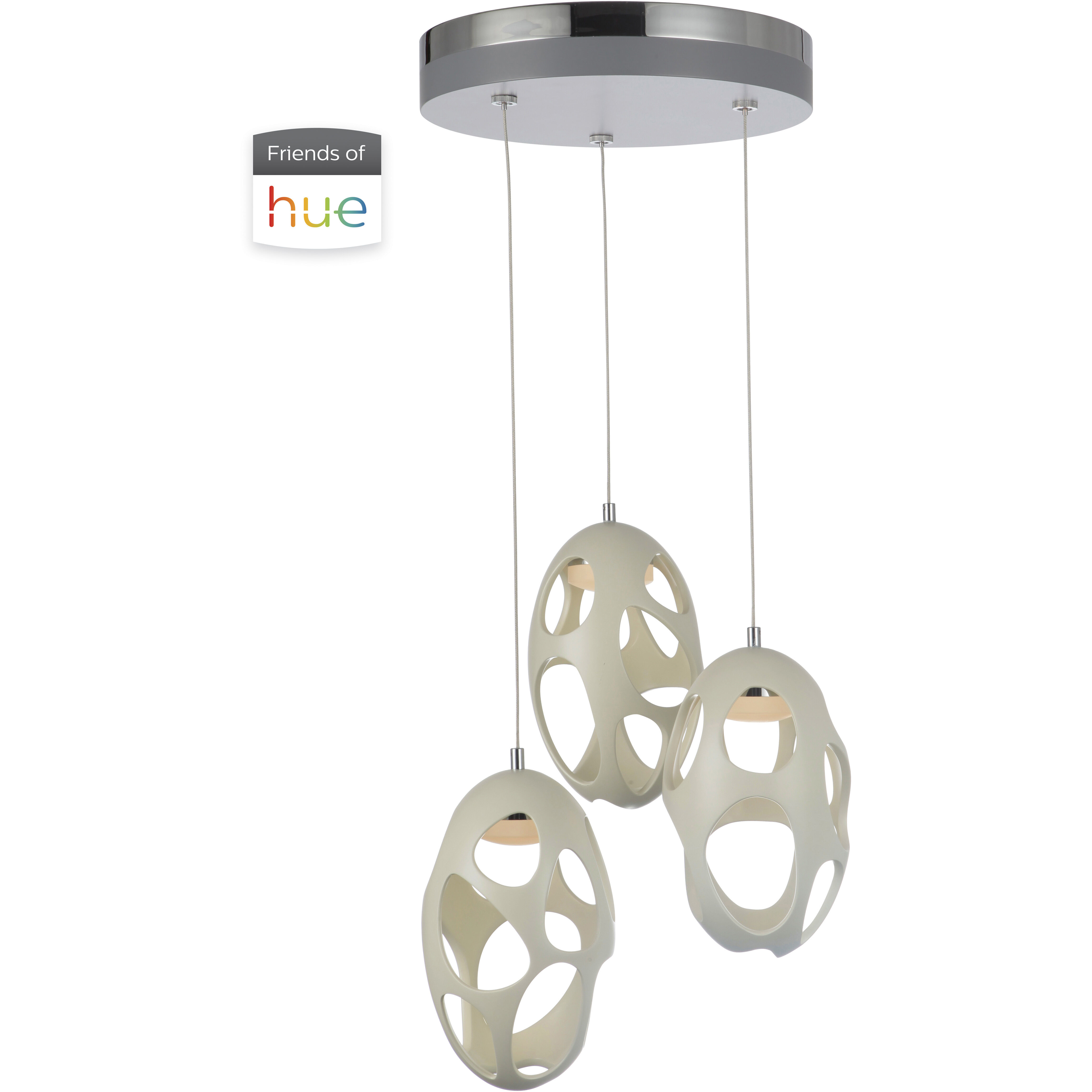 Ovale LED 13.8 inch White Pendant Ceiling Light