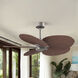 Atlas Alessandra Tropical 48 inch Brushed Nickel with Walnut Tone Blades Ceiling Fan