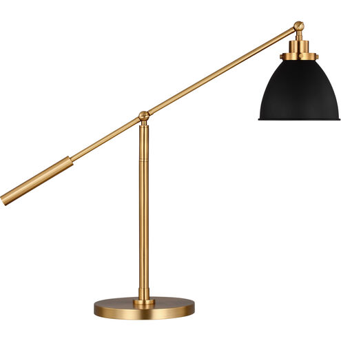 C&M by Chapman & Myers Wellfleet 23.38 inch 9 watt Midnight Black and Burnished Brass Desk Lamp Portable Light in Midnight Black / Burnished Brass