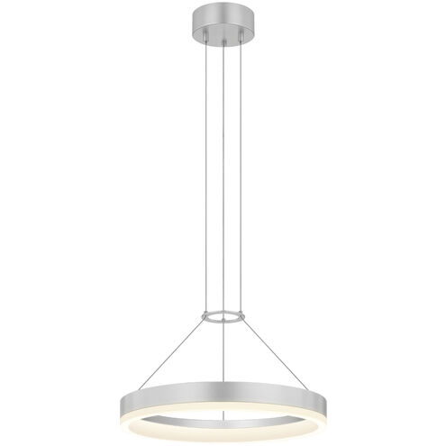 Corona LED 15.75 inch Bright Satin Aluminum Pendant Ceiling Light