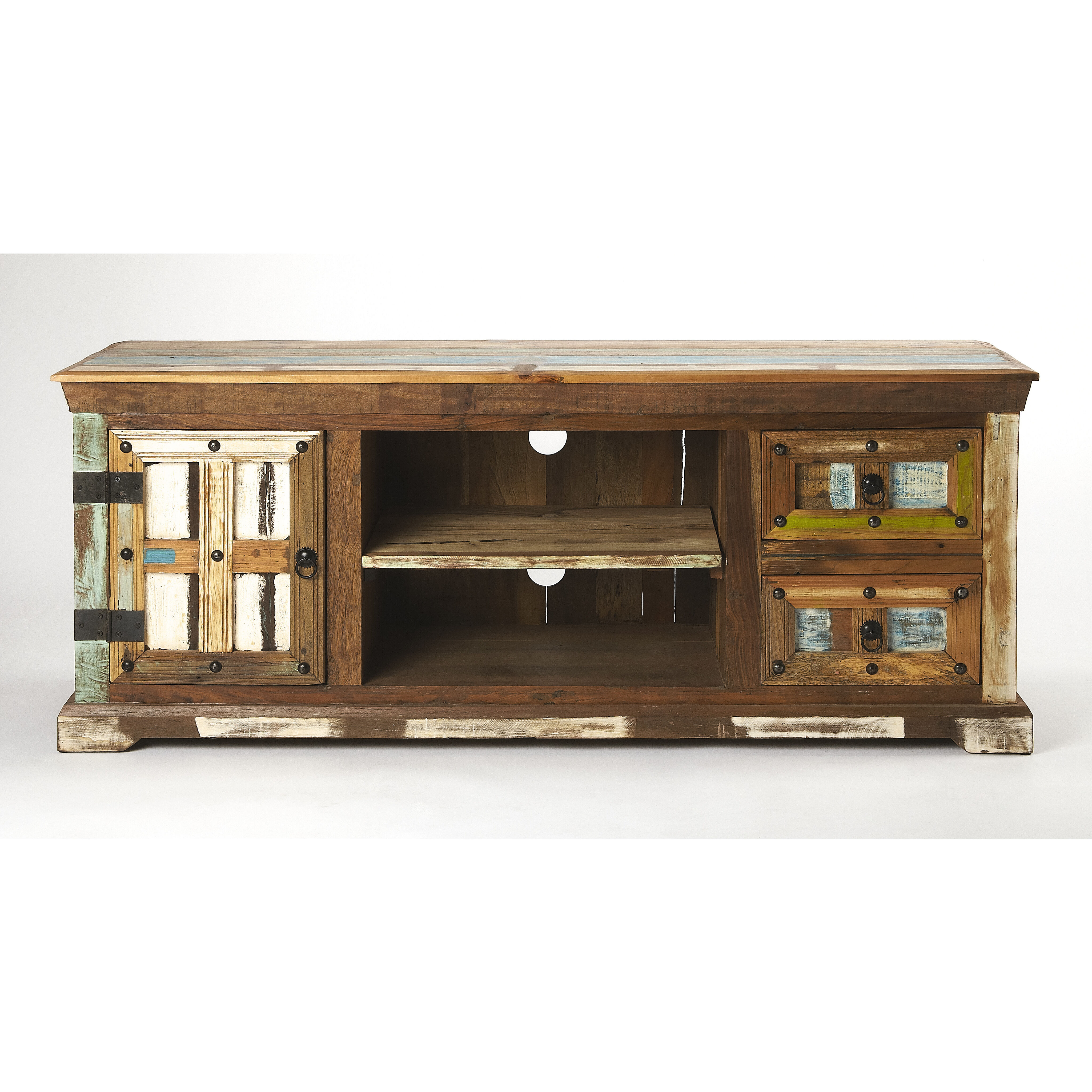 Reverb Painted Rustic 58 inch Artifacts Entertainment Center