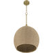 Keira 1 Light 16 inch Satin Brass Pendant Ceiling Light in Natural Rope
