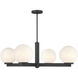 Modern 4 Light 38 inch Matte Black Chandelier Ceiling Light