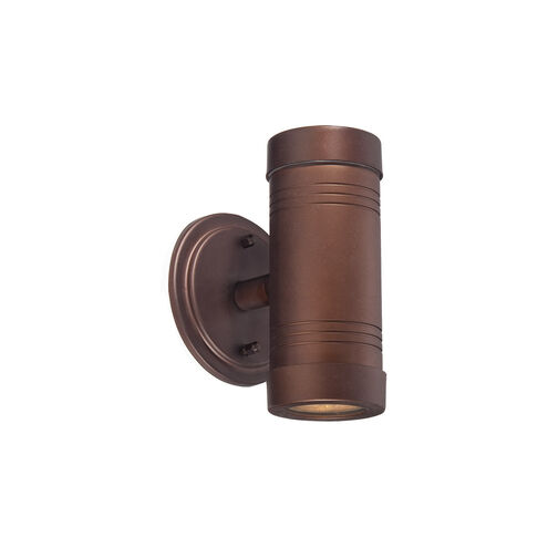 Cylinder 2 Light 5 inch Architectural Bronze Exterior Wall Mount