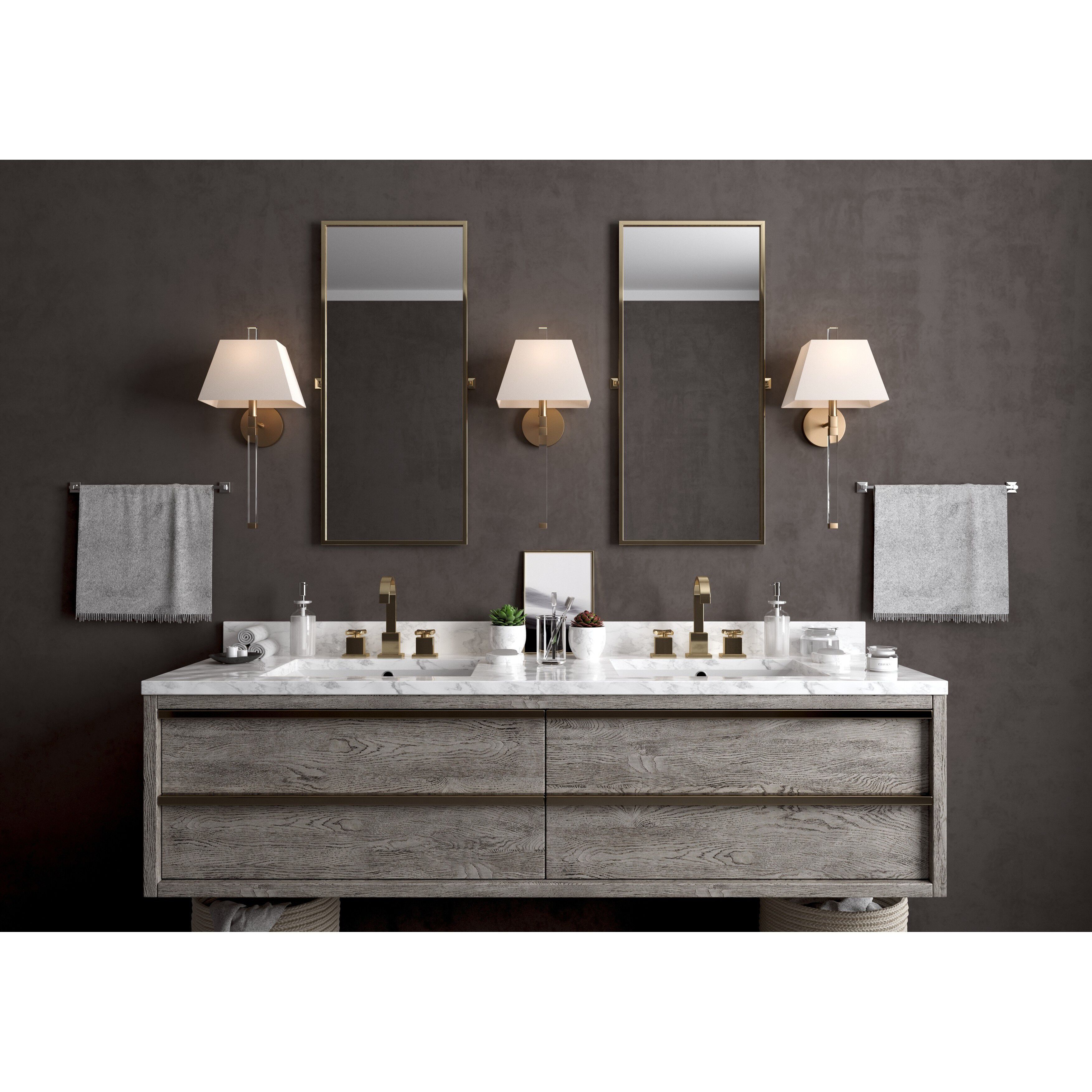 Renee Bath Sconce Wall Light in Aged Brass