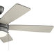 Starkk 52 inch Satin Black with Silver Blades Ceiling Fan