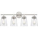 Amberose 4 Light 31.25 inch Brushed Nickel Vanity Light Wall Light