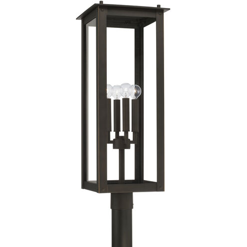 Hunt 4 Light 29 inch Oiled Bronze Outdoor Post Lantern