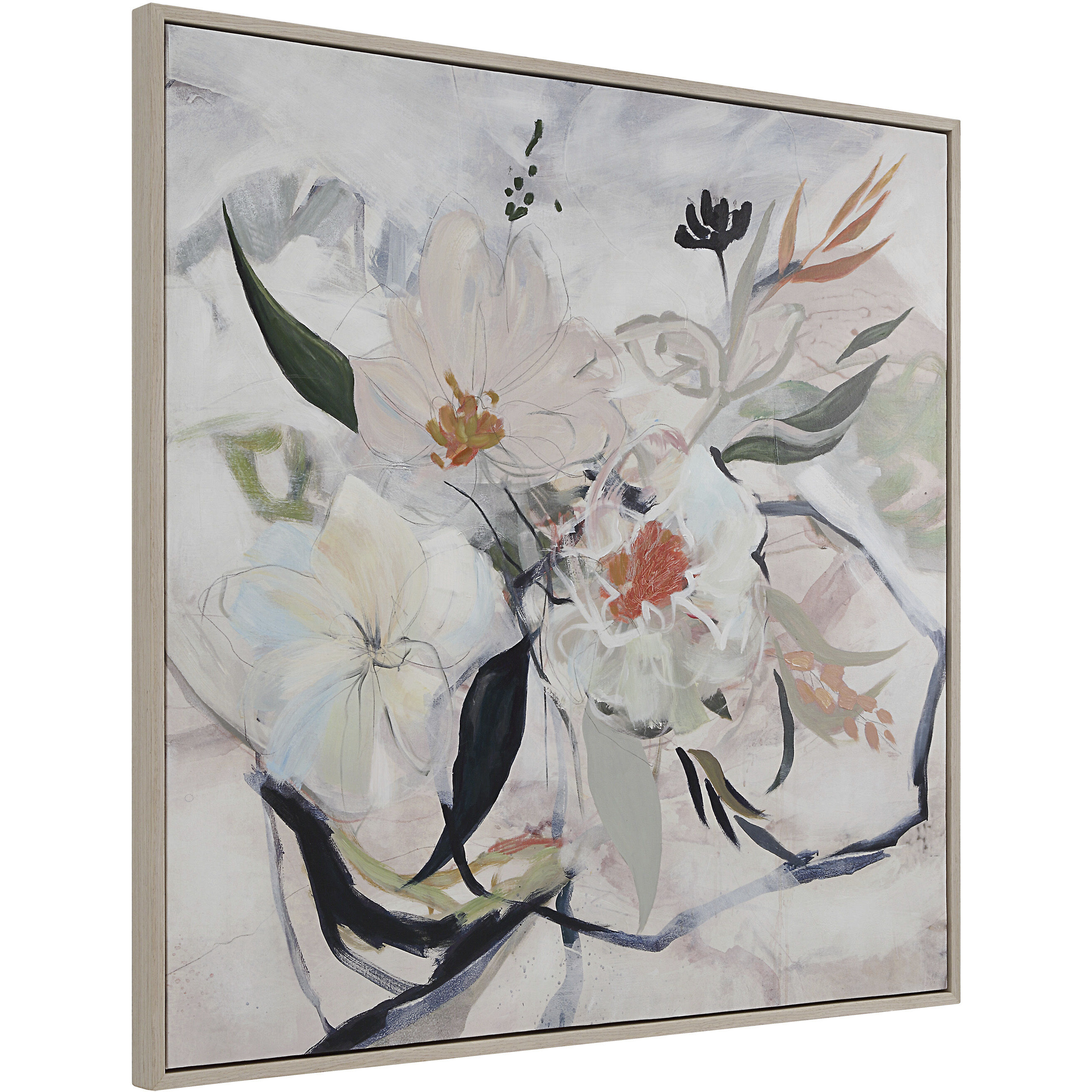 Daye White/Beige/Blue Canvas Art