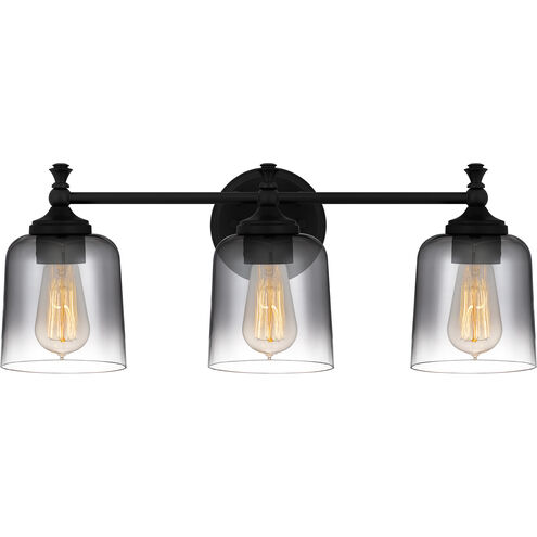 Jenson 3 Light 22 inch Matte Black Bath Light Wall Light