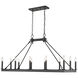 Barclay 12 Light 45 inch Matte Black Linear Chandelier Ceiling Light