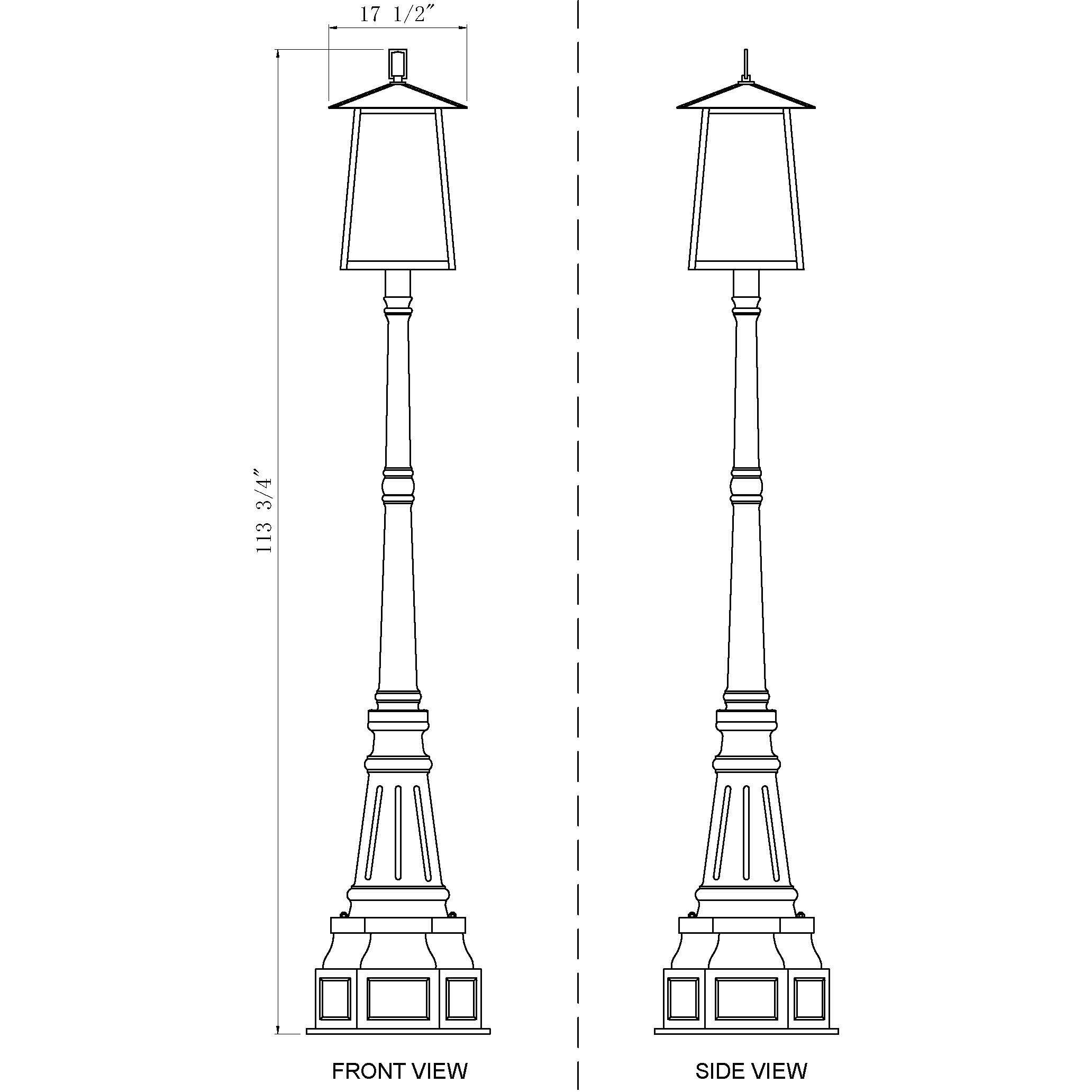 Rainer 6 Light 113.5 inch Black Outdoor Post Mounted Fixture in G9