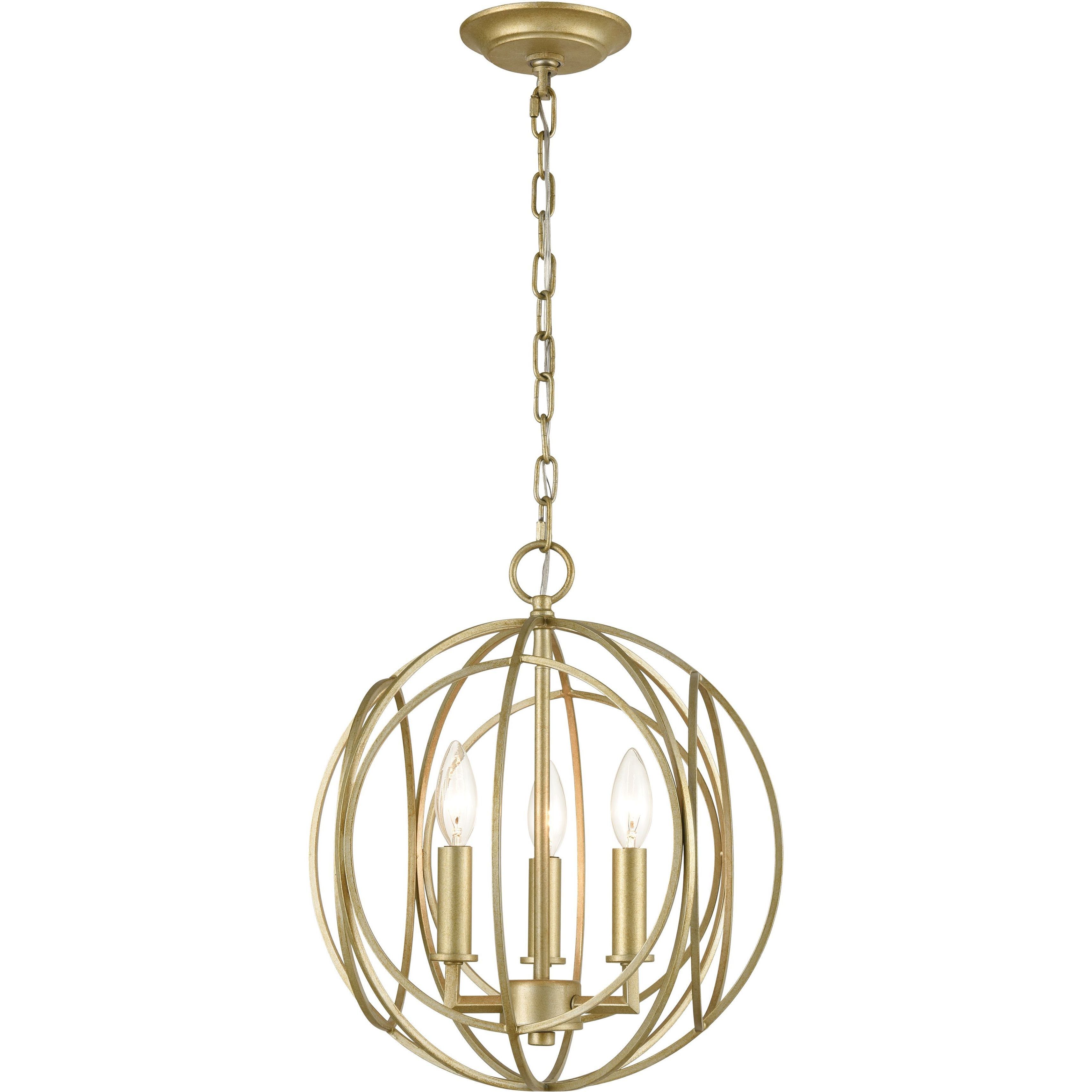Loughton 3 Light 14 inch Golden Silver Chandelier Ceiling Light