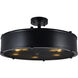 Tigris 5 Light 20 inch Black Drum Shade Flush Mount Ceiling Light
