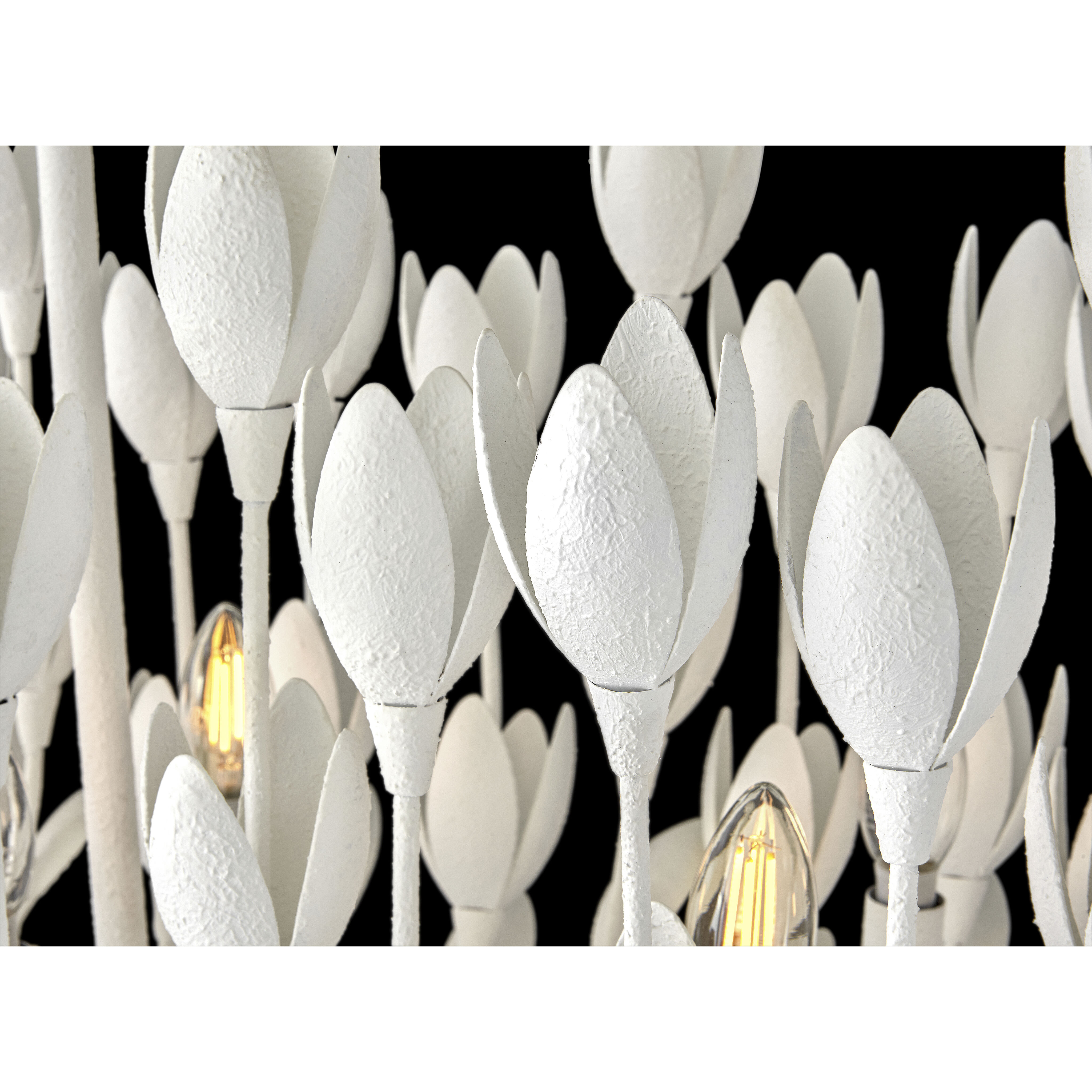 Lisa McDennon Flora 60 inch Textured Plaster Indoor Linear Chandelier Ceiling Light