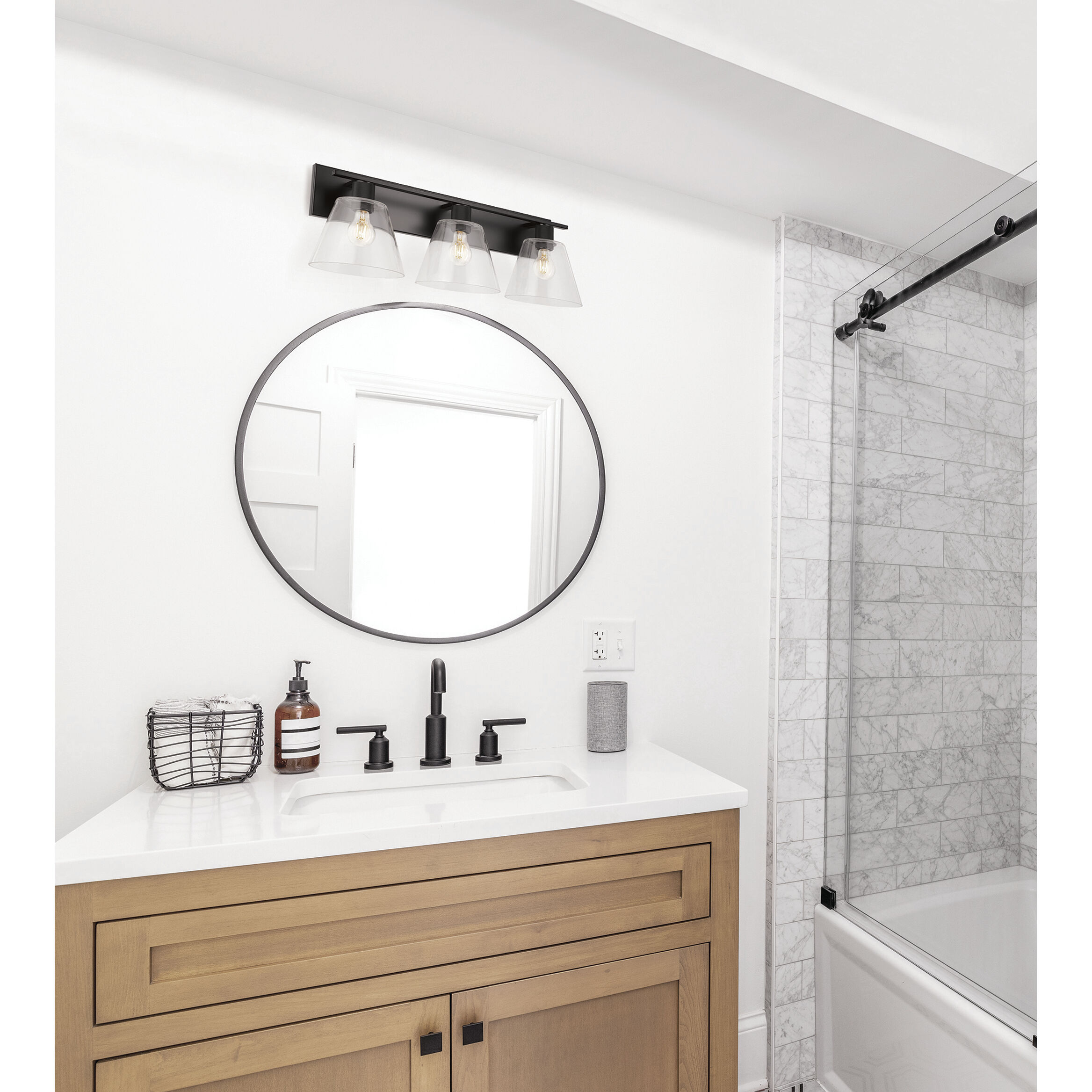 Copley 3 Light 8.35 inch Matte Black Bath Vanity Wall Light