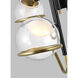 Avroko Crosby LED 26.4 inch Glossy Black/Natural Brass Pendant Ceiling Light, Integrated LED