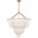AERIN Jacqueline 12 Light 32.25 inch Hand-Rubbed Antique Brass Two-Tier Chandelier Ceiling Light in White Acrylic
